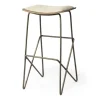 Bar Stools & Counter Height Stools-Kirkland's Home Geometric Base And Saddle Seat Bar Stool Ivory