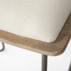 Bar Stools & Counter Height Stools-Kirkland's Home Geometric Base And Saddle Seat Bar Stool Ivory