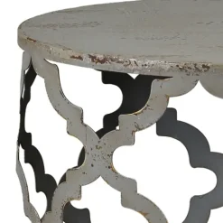 Accent & End Tables-Kirkland's Home Geometric Frame Metal Accent Table Gray