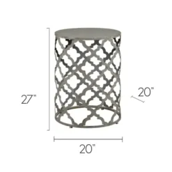 Accent & End Tables-Kirkland's Home Geometric Frame Metal Accent Table Gray