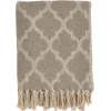 Blankets & Throws-Kirkland's Home Geometric Fringe Throw Blanket Tan