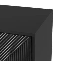 Cabinets & Sideboards-Kirkland's Home Geometric Gold Handle Cabinet Black
