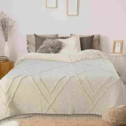 Bedspreads & Coverlets-Kirkland's Home Geometric King Coverlet Ivory