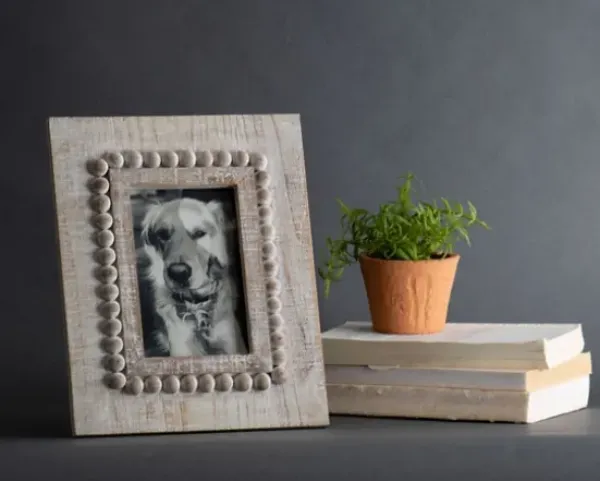Picture Frames-Kirkland's Home Geometric Pattern Wood Picture Frame, 4X6
