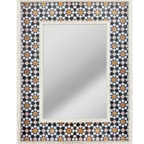 Decorative Mirrors-Kirkland's Home Geometric Tile Print Mirror