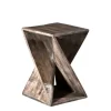 Accent & End Tables-Kirkland's Home Geometric Twist Wood Accent Table Tan