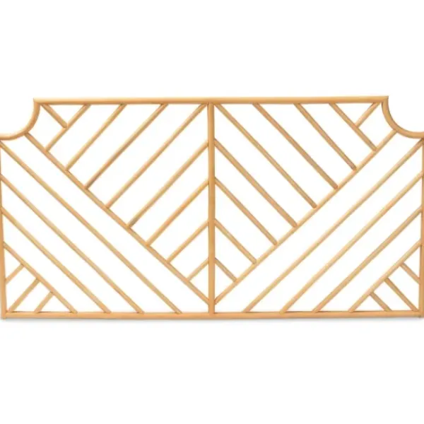 Beds & Headboards-Kirkland's Home Geometric Weave Rat Queen Headboard Tan