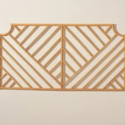 Beds & Headboards-Kirkland's Home Geometric Weave Rat Queen Headboard Tan