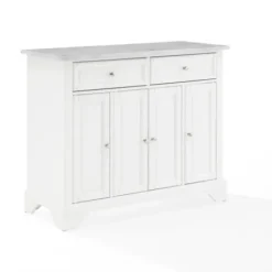 Kitchen Islands & Bar Carts-Kirkland's Home Gia All Marble Kitchen Island White