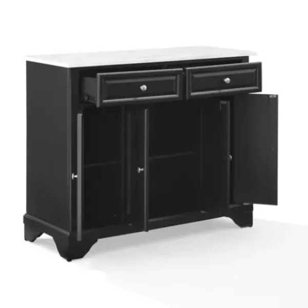 Kitchen Islands & Bar Carts-Kirkland's Home Gia Black And White Marble Kitchen Island Black/White