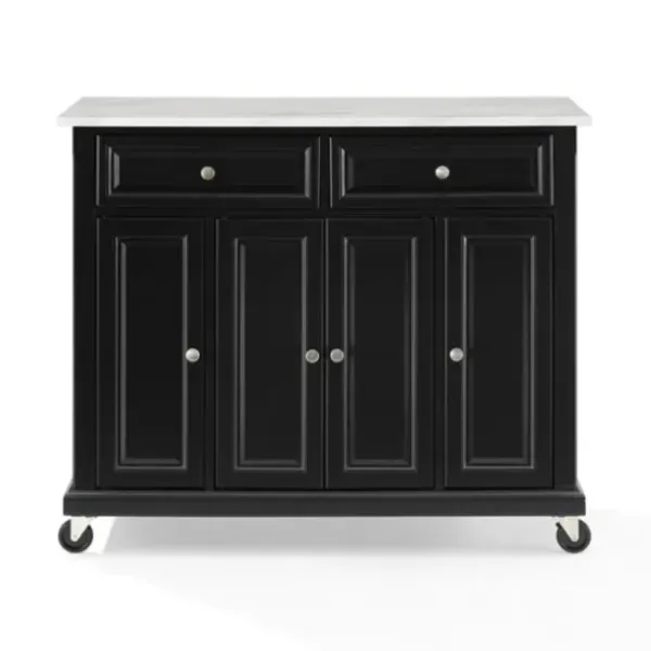 Kitchen Islands & Bar Carts-Kirkland's Home Gia Black And White Marble Kitchen Island Black/White