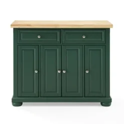 Kitchen Islands & Bar Carts-Kirkland's Home Gia Forest Green Wood Kitchen Island Green/Tan