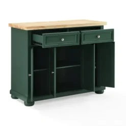Kitchen Islands & Bar Carts-Kirkland's Home Gia Forest Green Wood Kitchen Island Green/Tan
