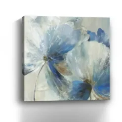 Canvas Art-Kirkland's Home Gigi Flower Ii Canvas Art Print, 40X40 In. Blue/Gray/White