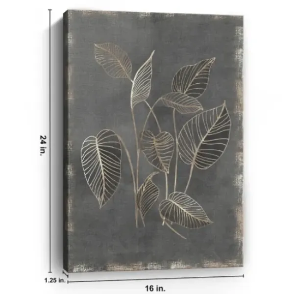 Canvas Art-Kirkland's Home Gilded Botanical Iii Canvas Art Print Black/Gold/Brown