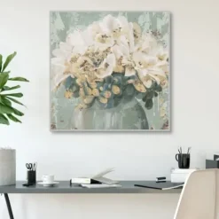 Canvas Art-Kirkland's Home Gilded Cottage Ii Framed Canvas Art Print Blue/White