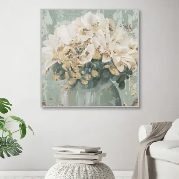 Canvas Art-Kirkland's Home Gilded Cottage Ii Framed Canvas Art Print Blue/White
