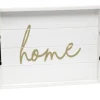 Decorative Trays-Kirkland's Home Gilded White Ceramic Trays, Set Of 2 White/Gold