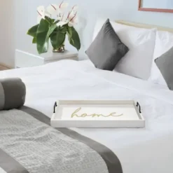 Decorative Trays-Kirkland's Home Gilded White Ceramic Trays, Set Of 2 White/Gold