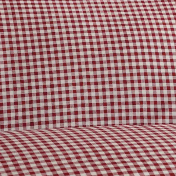 Bed Sheets-Kirkland's Home Gingham Full 3-Pc. Sheet Set Red
