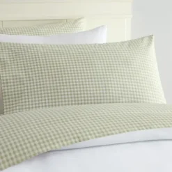 Bed Sheets-Kirkland's Home Gingham King 3-Pc. Sheet Set Green