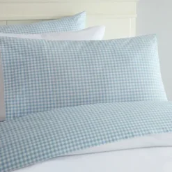 Bed Sheets-Kirkland's Home Gingham King 3-Pc. Sheet Set Blue