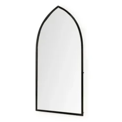 Decorative Mirrors-Kirkland's Home Giovanna Black Metal Pointed Arch Wall Mirror