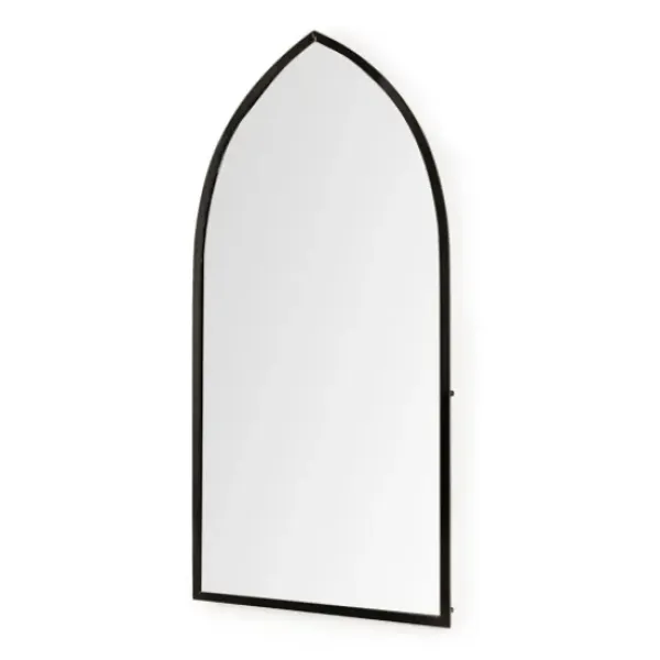 Decorative Mirrors-Kirkland's Home Giovanna Black Metal Pointed Arch Wall Mirror