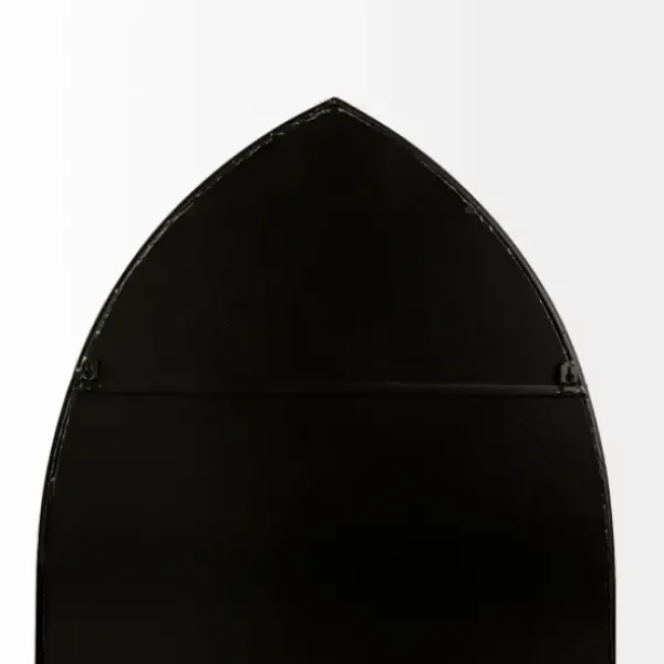 Decorative Mirrors-Kirkland's Home Giovanna Black Metal Pointed Arch Wall Mirror