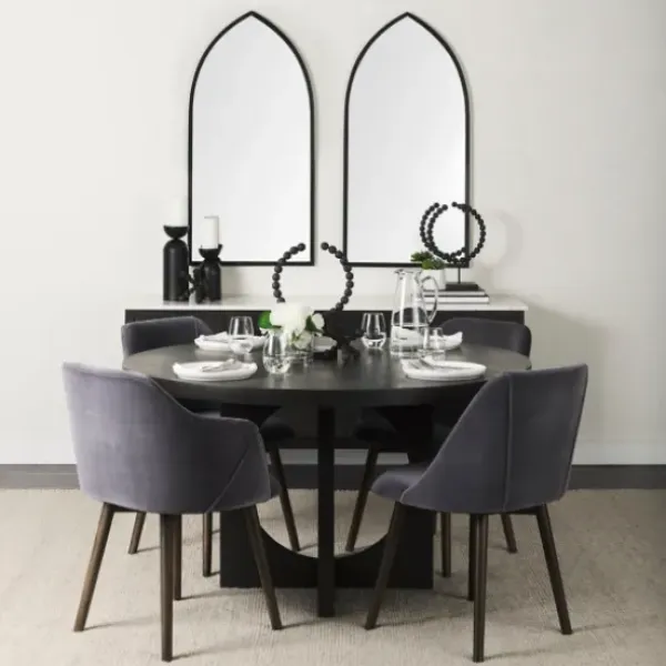 Decorative Mirrors-Kirkland's Home Giovanna Black Metal Pointed Arch Wall Mirror