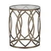 Accent & End Tables-Kirkland's Home Glass And Metal Accent Table Gold