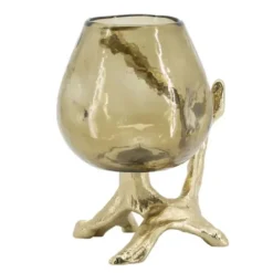 Candle Holders-Kirkland's Home Glass And Metal Driftwood Candle Holder Gold