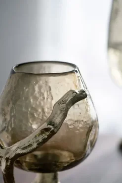 Candle Holders-Kirkland's Home Glass And Metal Driftwood Candle Holder Gold