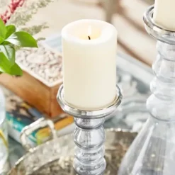 Candle Holders-Kirkland's Home Glass Candle Holders, Set Of 2 Clear