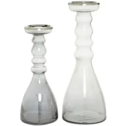 Candle Holders-Kirkland's Home Glass Candle Holders, Set Of 2 Clear