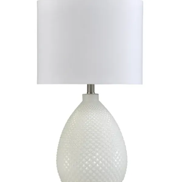 Table Lamps-Kirkland's Home Glass Diamond Table Lamp White