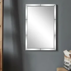 Decorative Mirrors-Kirkland's Home Glass Divvy Rectangular Beveled Mirror