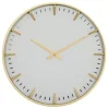 Clocks-Kirkland's Home Glass Frame Gold Accent Wall Clock White