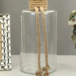 Table Lamps-Kirkland's Home Glass Jug Table Lamp With Rope Trim Tan