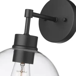 Outdoor Lighting-Kirkland's Home Glass Orb Outdoor Sconce Light Black