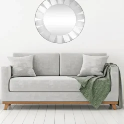 Decorative Mirrors-Kirkland's Home Glass Petal Round Beveled Mirror