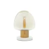 Table Lamps-Kirkland's Home Glass Shade Gold Mushroom Table Lamp Clear