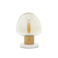 Table Lamps-Kirkland's Home Glass Shade Gold Mushroom Table Lamp Clear