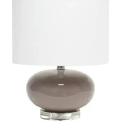 Table Lamps-Kirkland's Home Glass Short Oval Table Lamp Brown