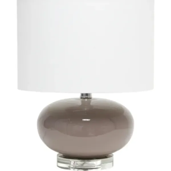 Table Lamps-Kirkland's Home Glass Short Oval Table Lamp Brown