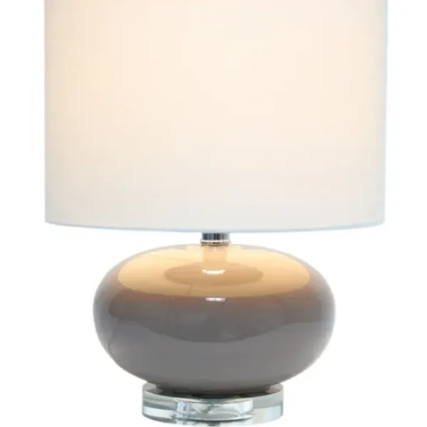 Table Lamps-Kirkland's Home Glass Short Oval Table Lamp Brown