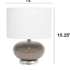 Table Lamps-Kirkland's Home Glass Short Oval Table Lamp Brown