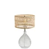 Table Lamps-Kirkland's Home Glass Teardrop Natural Rat Table Lamp Tan