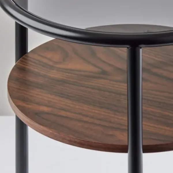 Accent & End Tables-Kirkland's Home Glass Top Accent Table With Wood Shelf Gray