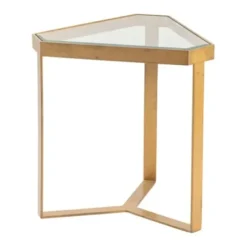 Accent & End Tables-Kirkland's Home Glass Top Triangle Accent Table Gold